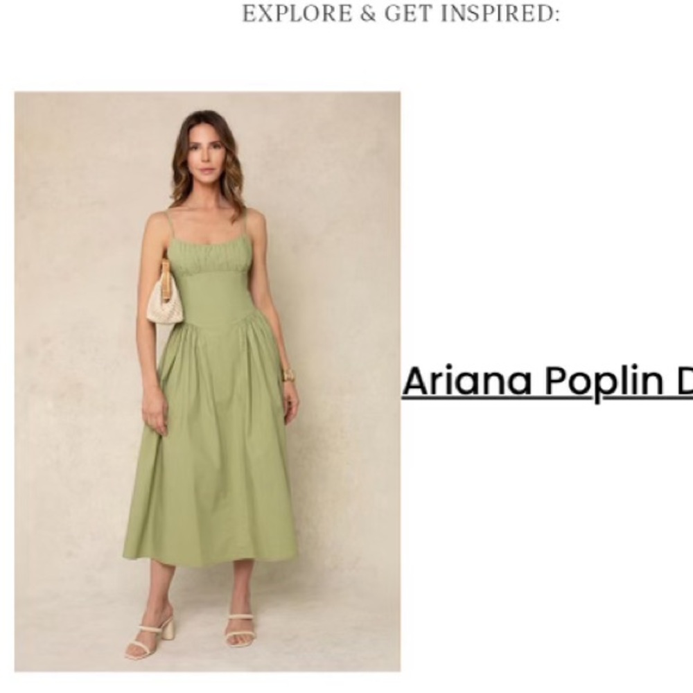 Ariana Poplin Green Dress